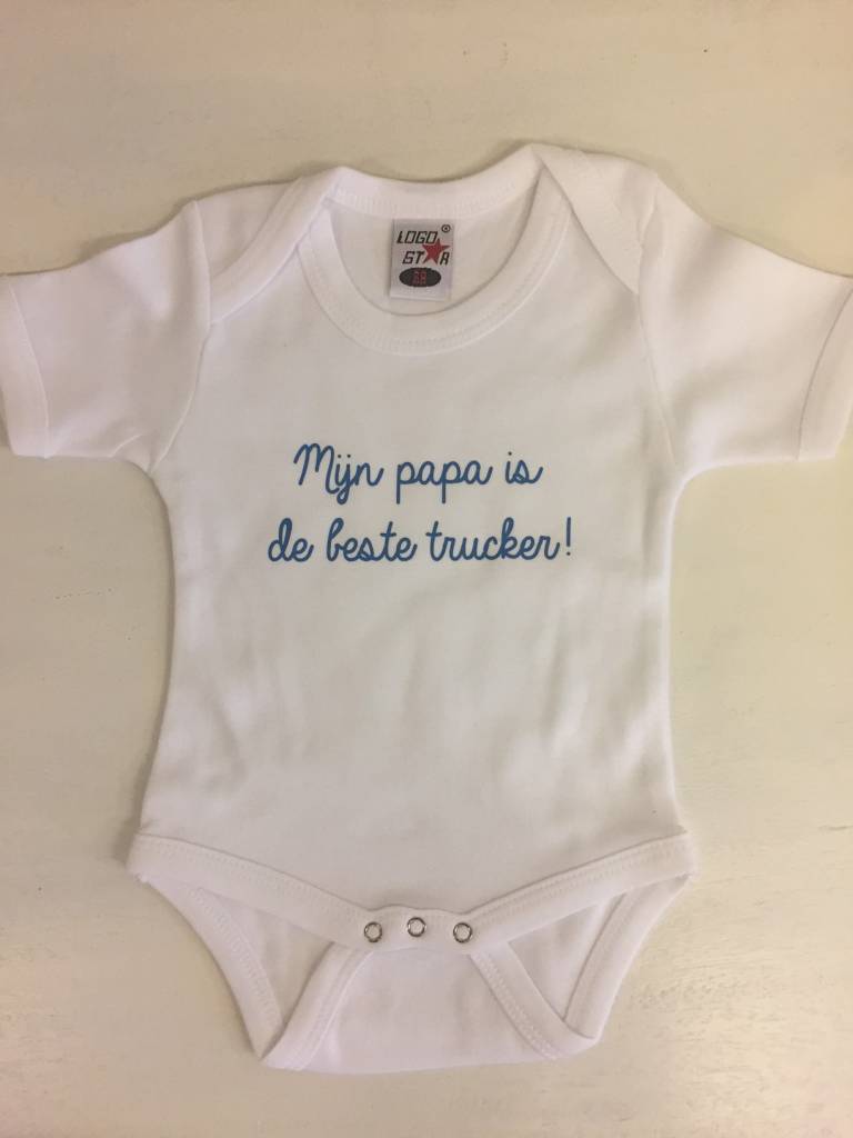 Romper 'papa beste trucker' White Joostshop