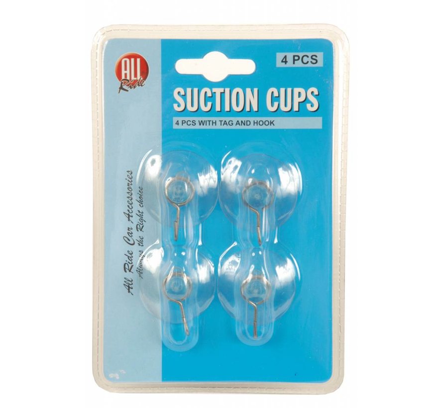 Suction cups 4 pieces with hook