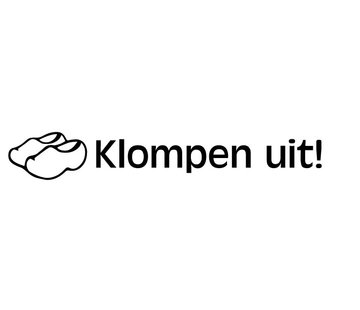 Stickers Klompen uit! Buitenplak