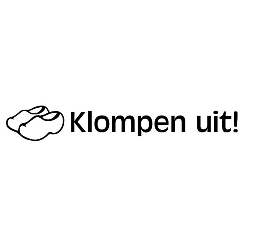 Stickers klompen uit! Buitenplak