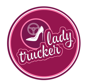 Sticker Lady Trucker 10cm