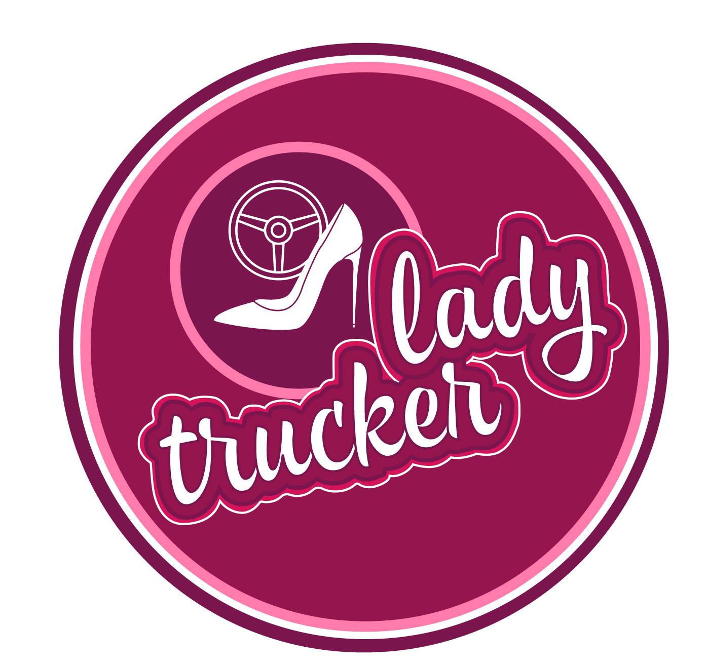 Sticker Lady Trucker 20cm