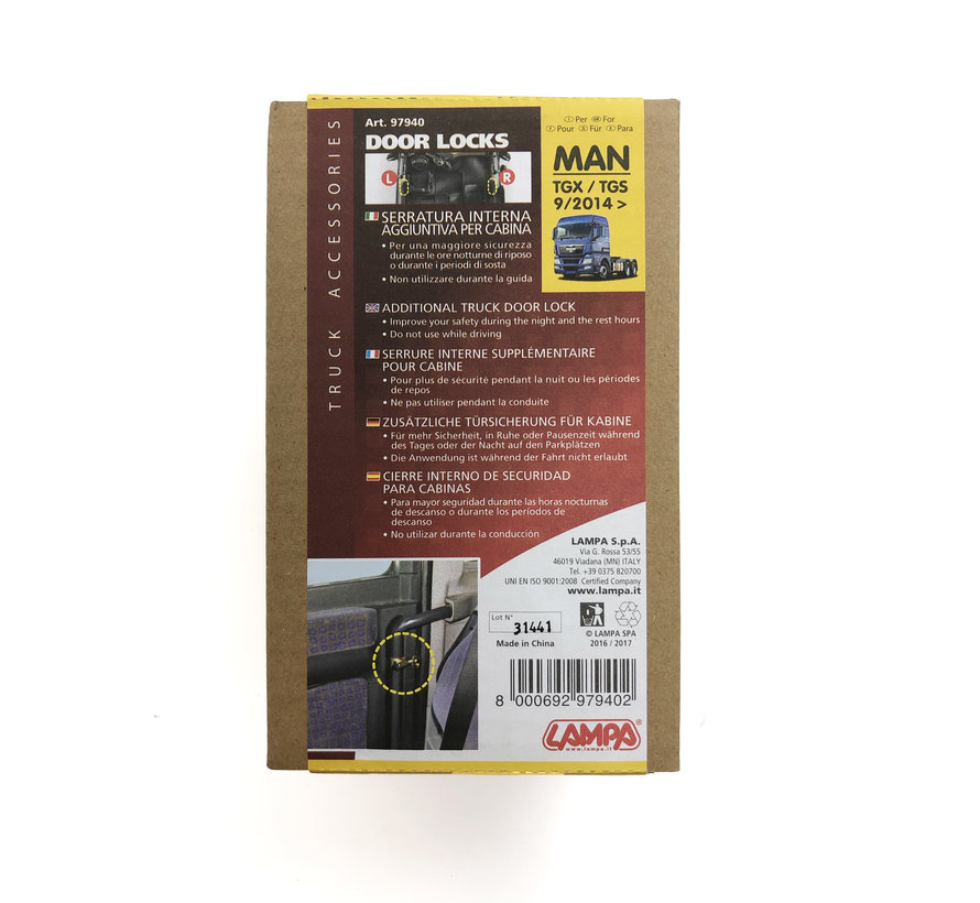 Additional Safety Door Lock Truck – Compatible for MAN – For Stationary Use