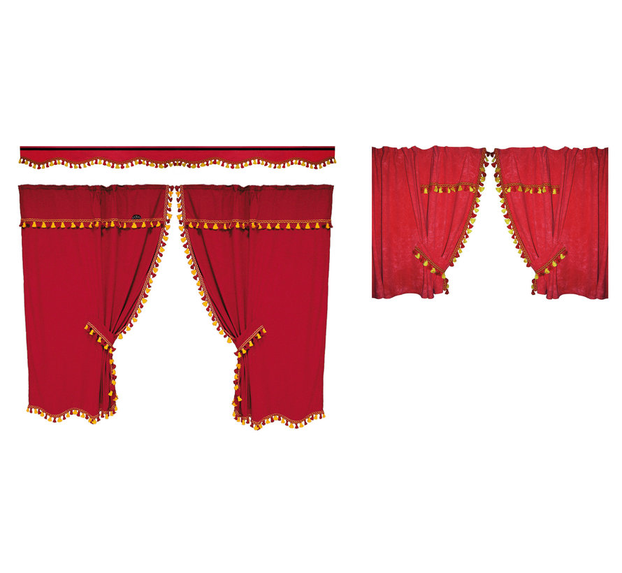 Gordijnset New Dream hoge cabine – vrachtwagen gordijnen set – beige / blauw / bruin / grijs / zwart / rood