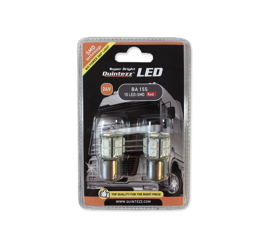LED BA15S 15 led 24V red