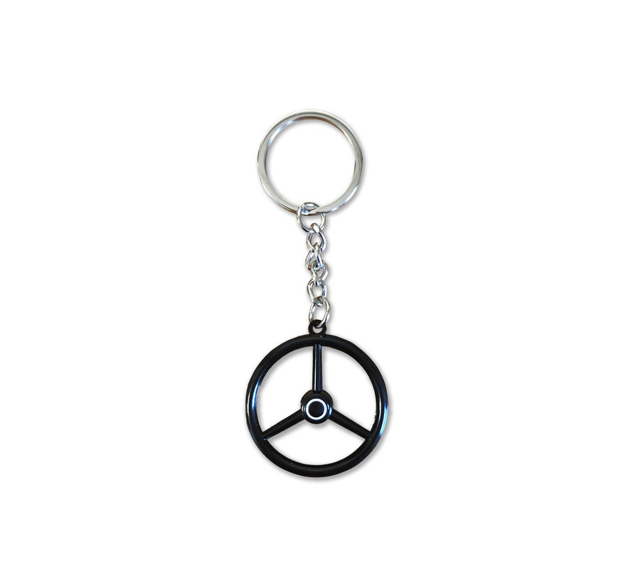 Keychain Oldskool Steering Wheel - Black