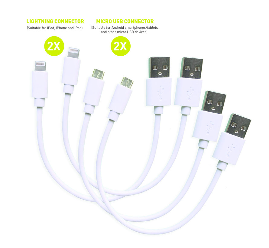 Short charging cable set