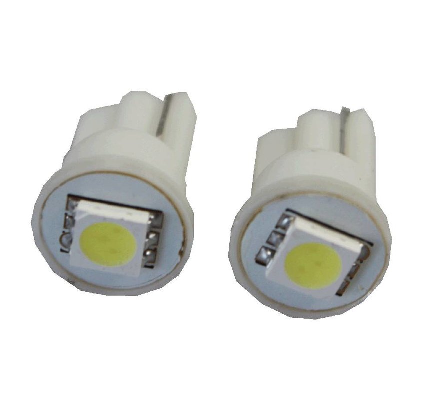 T10 LED Replacement Bulb – 1 SMD LED – 12V or 24V – Various Colours – 2 pcs