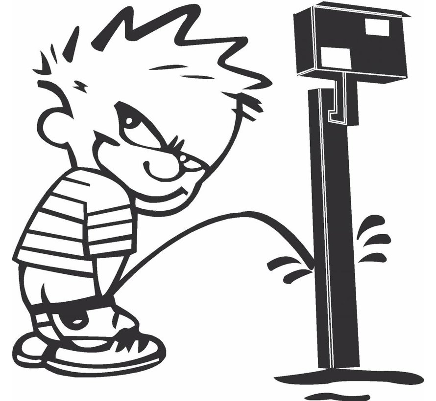 Manneke plast op flitspaal