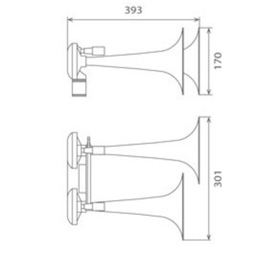 Horn TGV HI-DO, mit zwei Melodien 24V, 135db