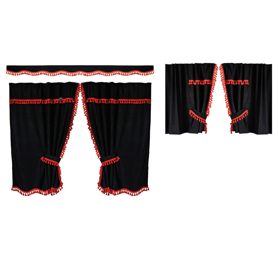 Gordijnset New Dream hoge cabine – vrachtwagen gordijnen set – beige / blauw / bruin / grijs / zwart / rood