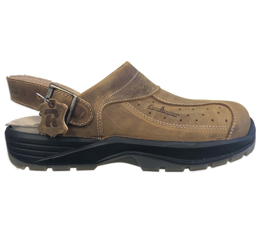 Safety slipper - Leather brown