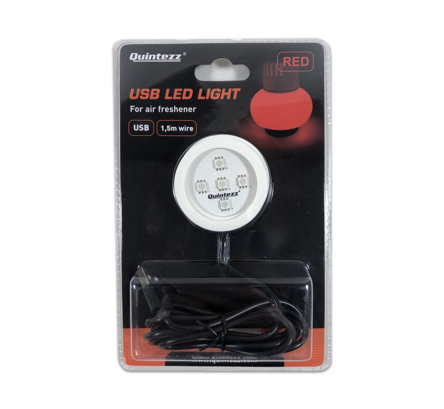 Ledverlichting met USB voor luchtverfrisser 12/24V - Rood