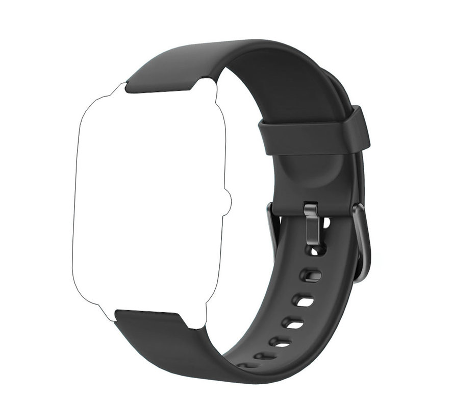 Extra polsbandje voor Guardo Fit Coach HR Square + Motion - Zwart