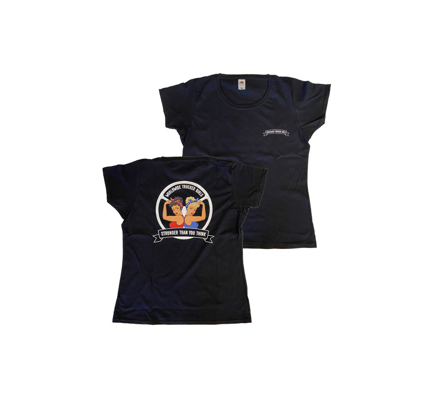 T-shirt Worldwide Trucker Girls - Zwart