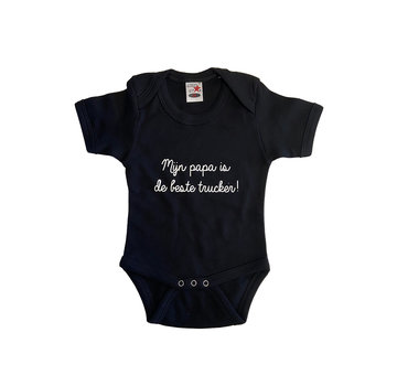 Baby Bodysuit - Mijn papa is de beste trucker! - Black