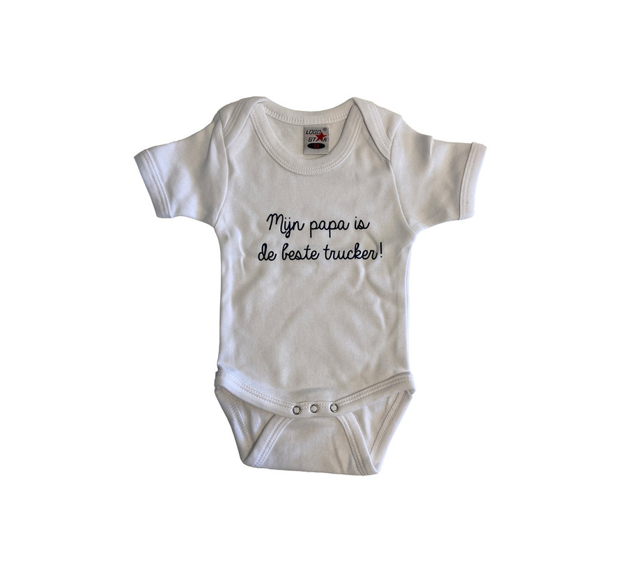 Baby Bodysuit - Mijn papa is de beste trucker! - White