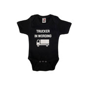 Baby Bodysuit - Trucker in wording - Black