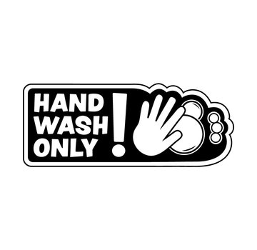 Sticker - Hand Wash Only! - Zilver