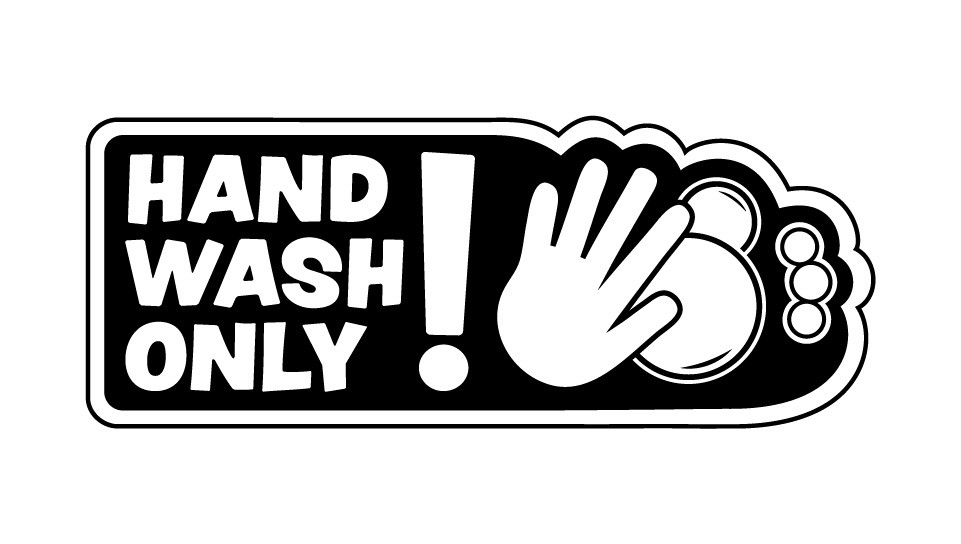 Sticker Hand Wash Only! Silver