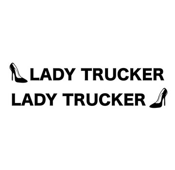 Sticker - Lady Trucker - Silver - 2pc