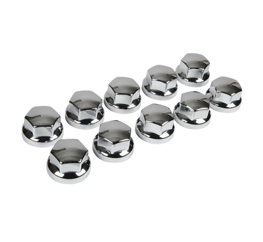 Nut Caps - Set of 10 Pieces - 32/33mm - Chrome look