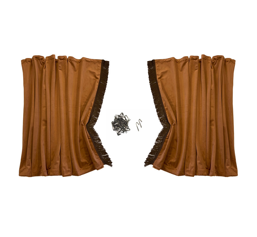 Curtain set luxury 95cm - satin fringes - different colors