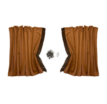 Curtain set luxury 85cm - satin fringes - different colors