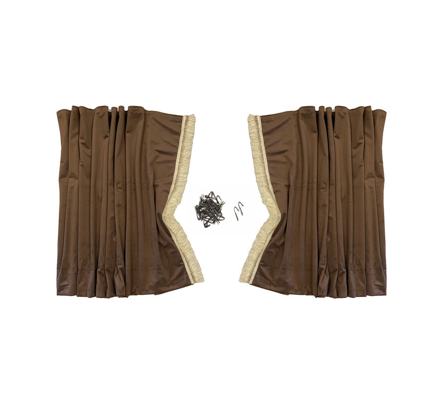 Curtain set luxury 95cm - satin fringes - different colors