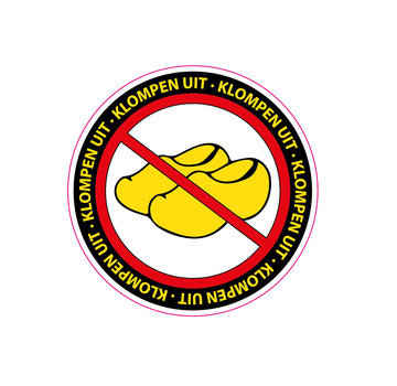 Sticker rond - Klompen uit!