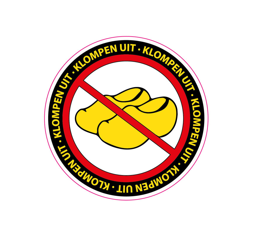 Sticker rond - Klompen uit!