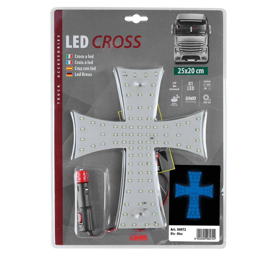 LED cross - 81 LED - 24V - Different colors