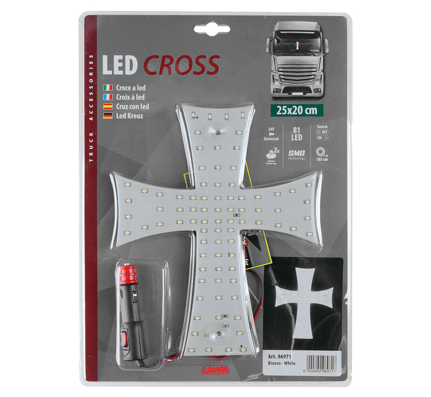 LED cross - 81 LED - 24V - Different colors