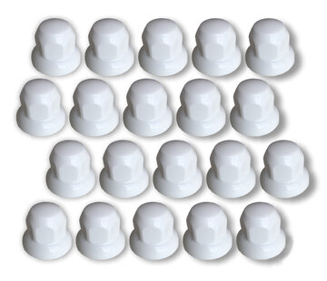 Wheel nut caps - 32mm - white