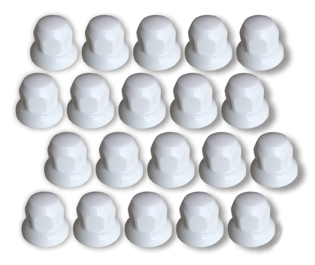 Wheel nut caps 32mm white