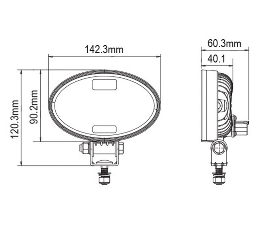 Werklamp LED - 24W - Ovaal