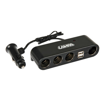 4-weg aanstekerplug 12/24V + 2X USB