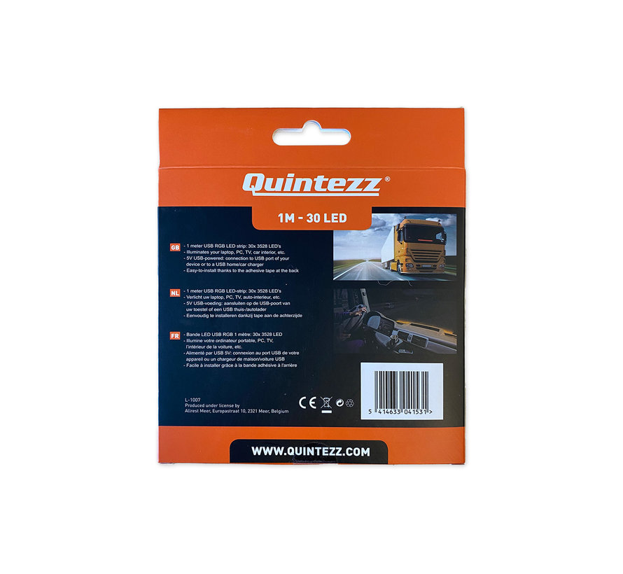 Quintezz - USB multicolor LED strip - 1 meter