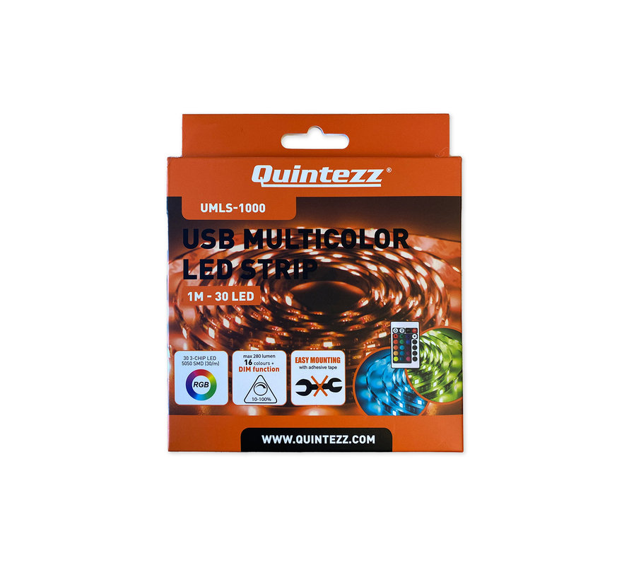 Quintezz - USB multicolor LED strip - 1 meter