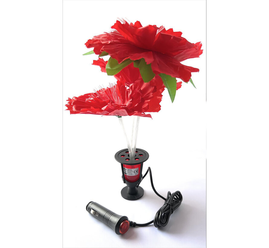 Illuminated flower 12-24V - Red