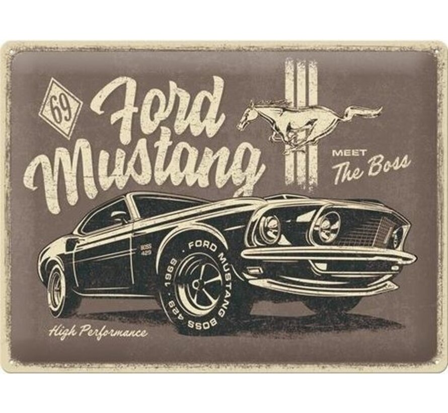 Wandbord Ford Mustang- 40x30cm