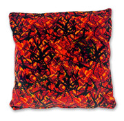 Danish plush cushion – red / blue – 37x37 cm