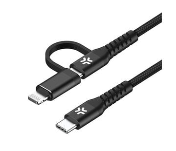 Celly - 2 in 1 USB-C to USB-C & lightning cable