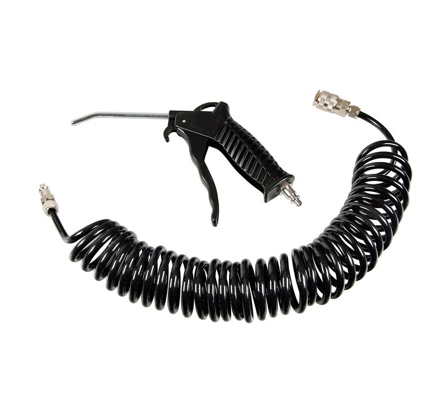 Luchtpistool set met 5 meter spiraalslang – Ø 6 mm – max. 10 bar – voor vrachtwagen