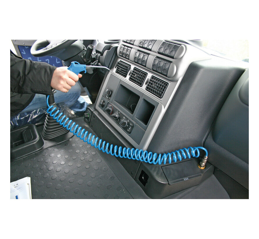 Luchtpistool set met 5 meter spiraalslang – Ø 6 mm – max. 10 bar – voor vrachtwagen