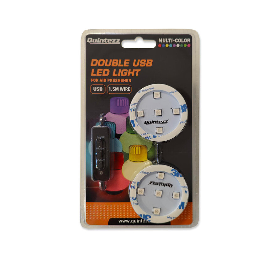 Duo USB LED lighting for air freshener - multicolor