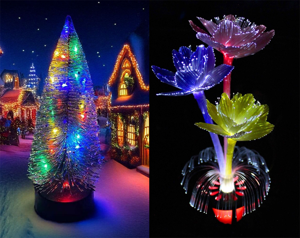 Kerstboom & verlichte bloem