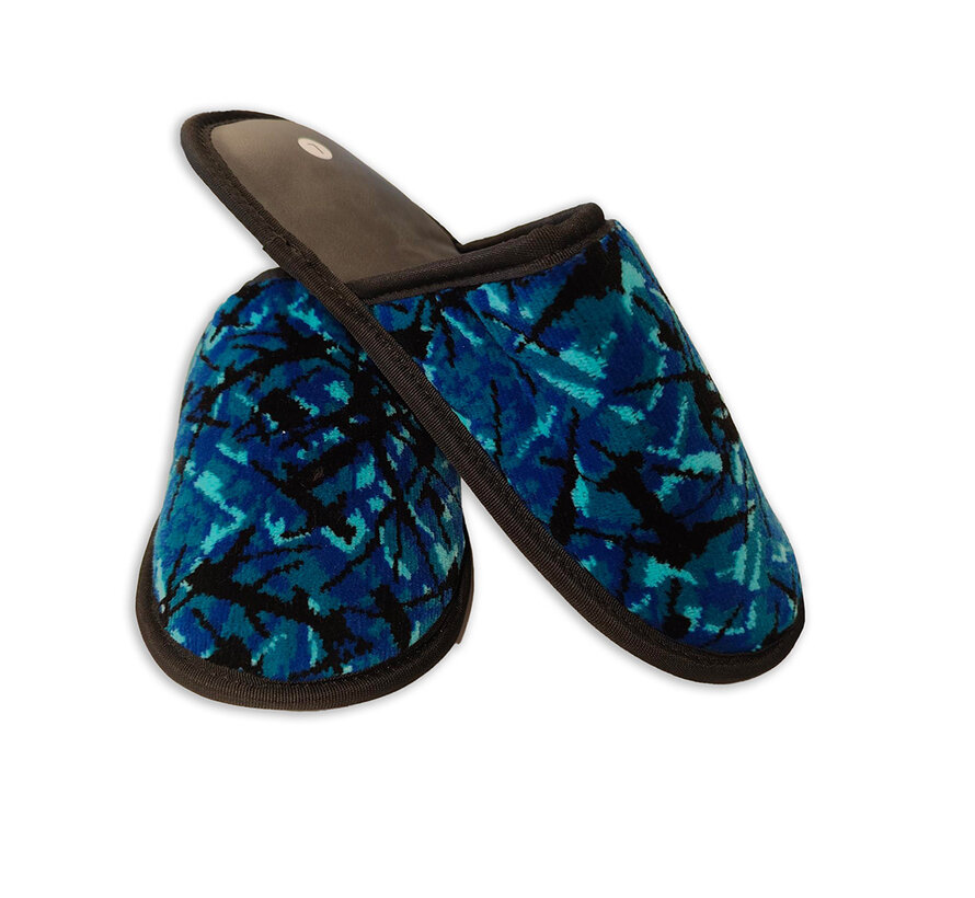 Pantoffels Deense pluche – antislip zool (M/L, rood, blauw, grijs)