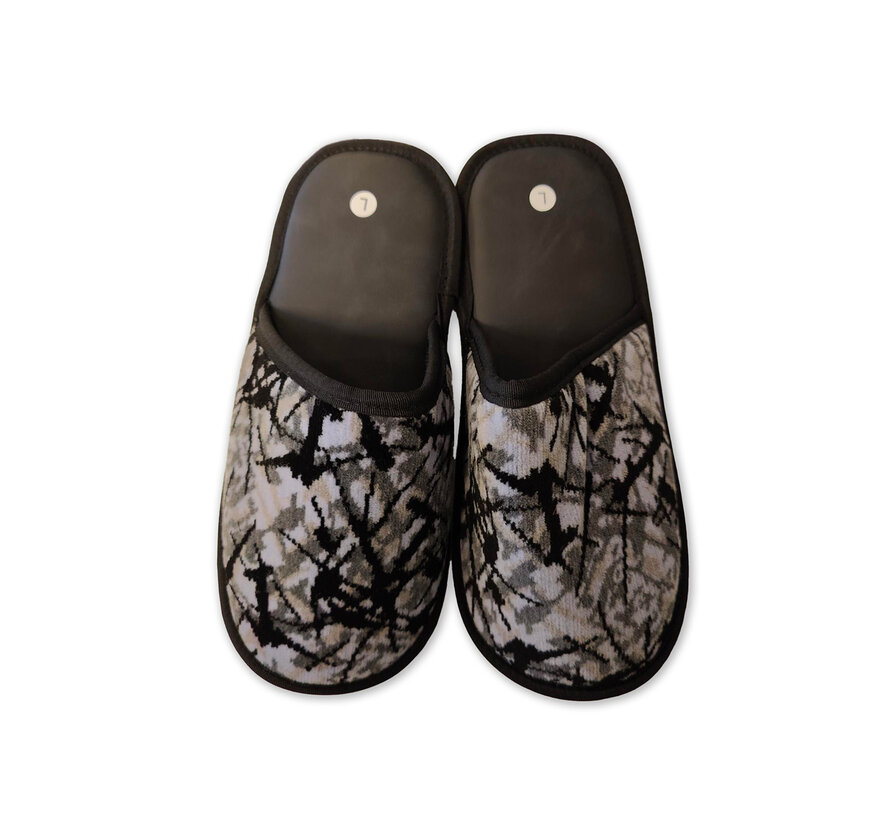 Pantoffels Deense pluche – antislip zool (M/L, rood, blauw, grijs)