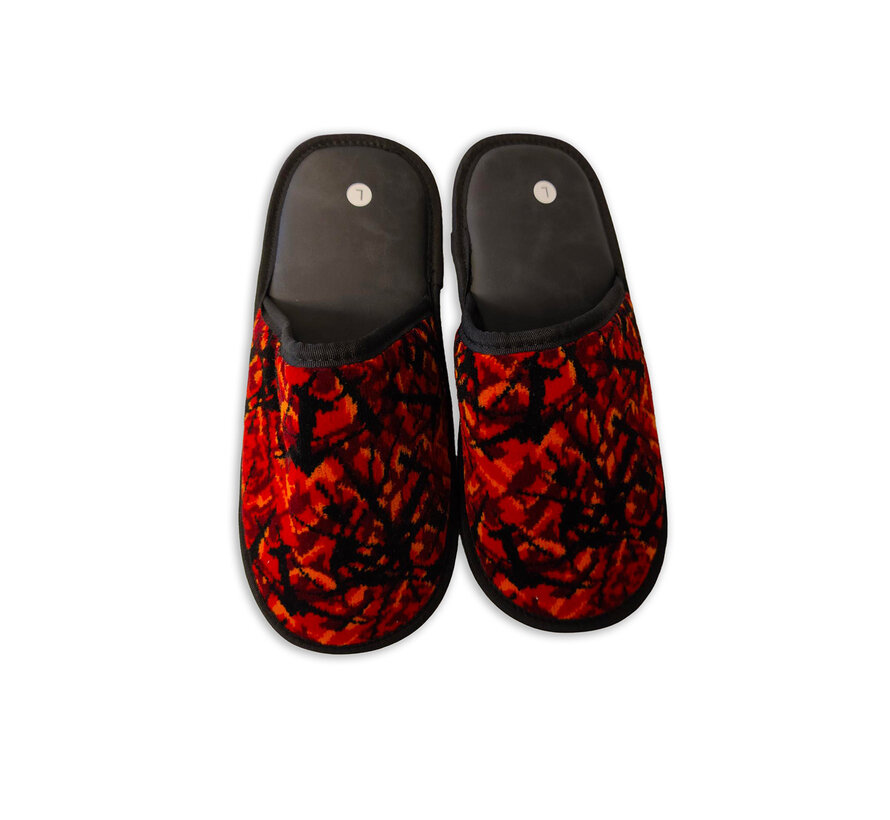 Pantoffels Deense pluche – antislip zool (M/L, rood, blauw, grijs)